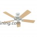 Hunter 53062 Studio Series 52-Inch Ceiling Fan with Five White/Bleached Oak Blades and Light Kit  White - B00ESVXWPC